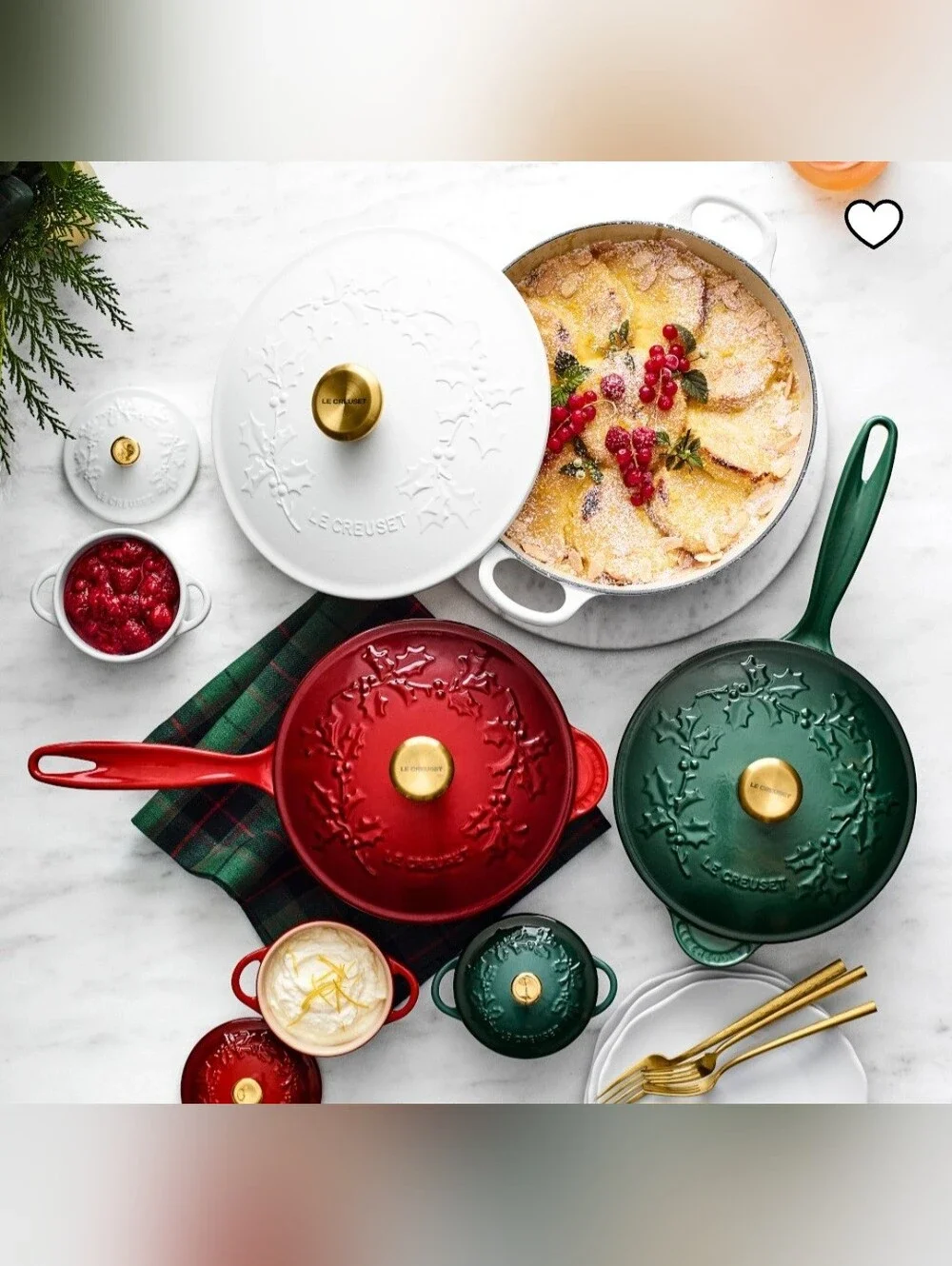 Le Creuset Enameled Cast Iron Holly Soup Pot, 4.5-Qt., Retail Price $365.00 USD